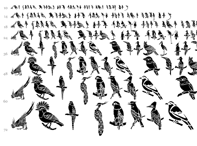 HFF Bird Stencil font waterfall